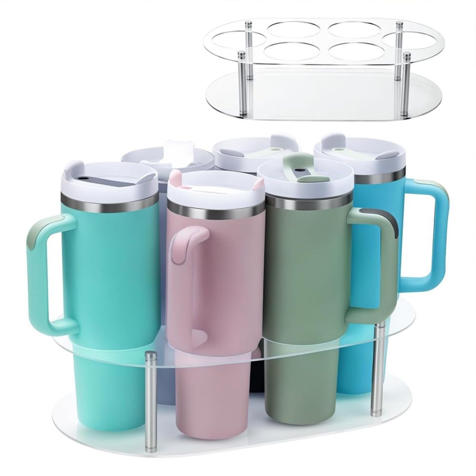 Becherhalter Organizer, Rack für Wasserflaschen Organizer für Theke | Panorama-Flaschenhalter mit 6 Steckplätzen für Drink Pantry Counterop Home Küche Organisation
