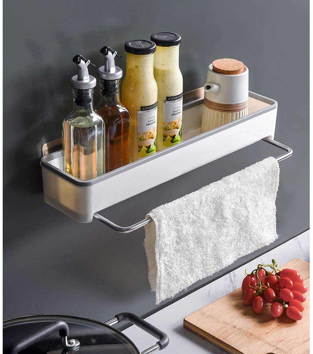 ZURATO Plastic Self Adhesive Wall Mounted Storage Organizer Caddy Shelves with 4 Hooks (Multicolour, Size No-193) (B08WRRVCN7) Amazon Price History, Amazon Price Tracker