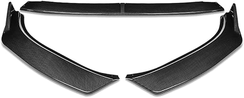 Miniatura 2 de DNA MOTORING 2-PU-501-PCF Aspecto de fibra de carbono, 3 piezas con estabilizadores verticales, borde de parachoques delantero compatible con Mazda