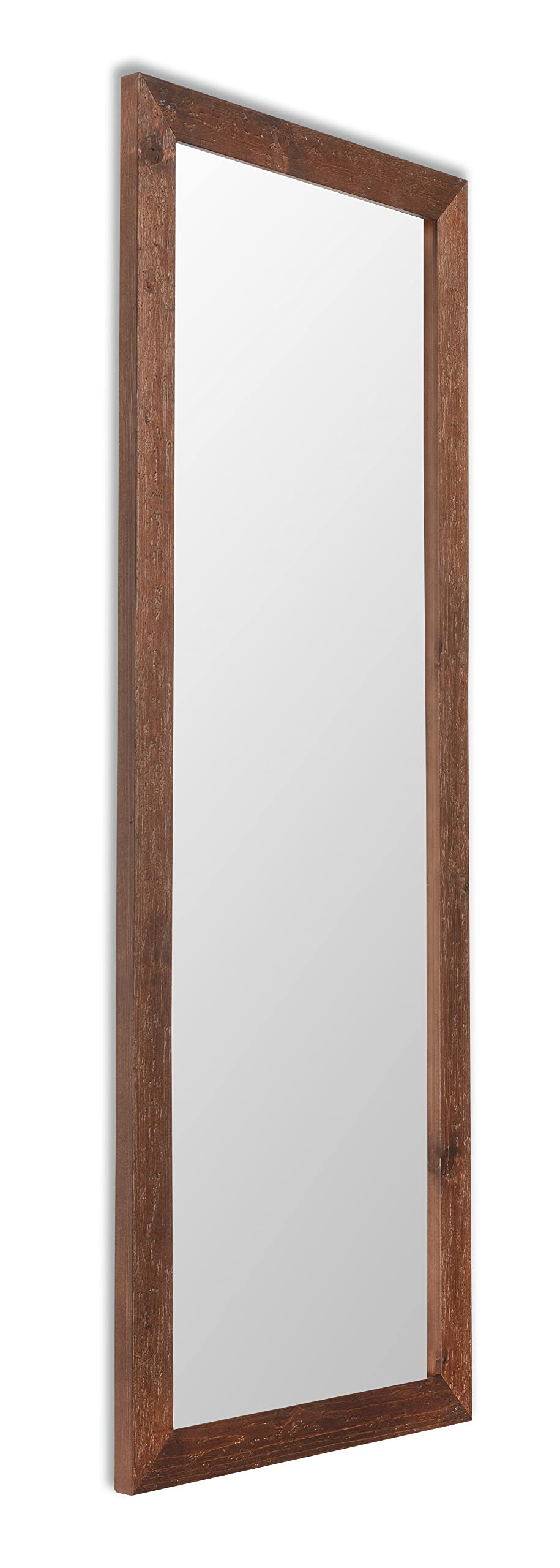 MO.WA Espejo de Pared con Marco de Madera 57x147 cm Moderno Rustico Color Marron wengué, Fabricado en Italia para Dormitorio Pasillo vestidor habitacion Sala de Estar