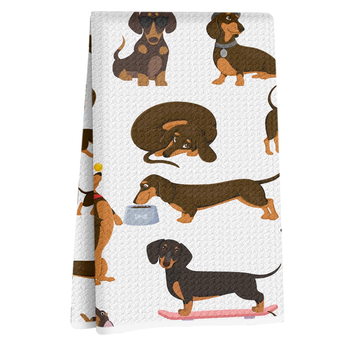 Dachshund Kitchen Towels 24x14 Inch, Cute Weiner Dog Gifts for Women Friend