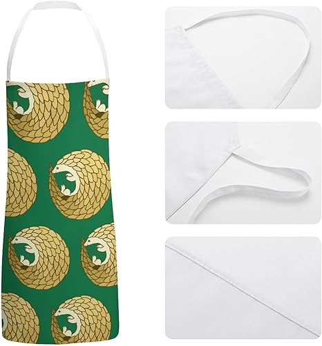 Miniatura 3 de Funny Pangolin Kitchen Apron with Adjustable Neck Strap Waterproof for Cooking Baking Drawing
