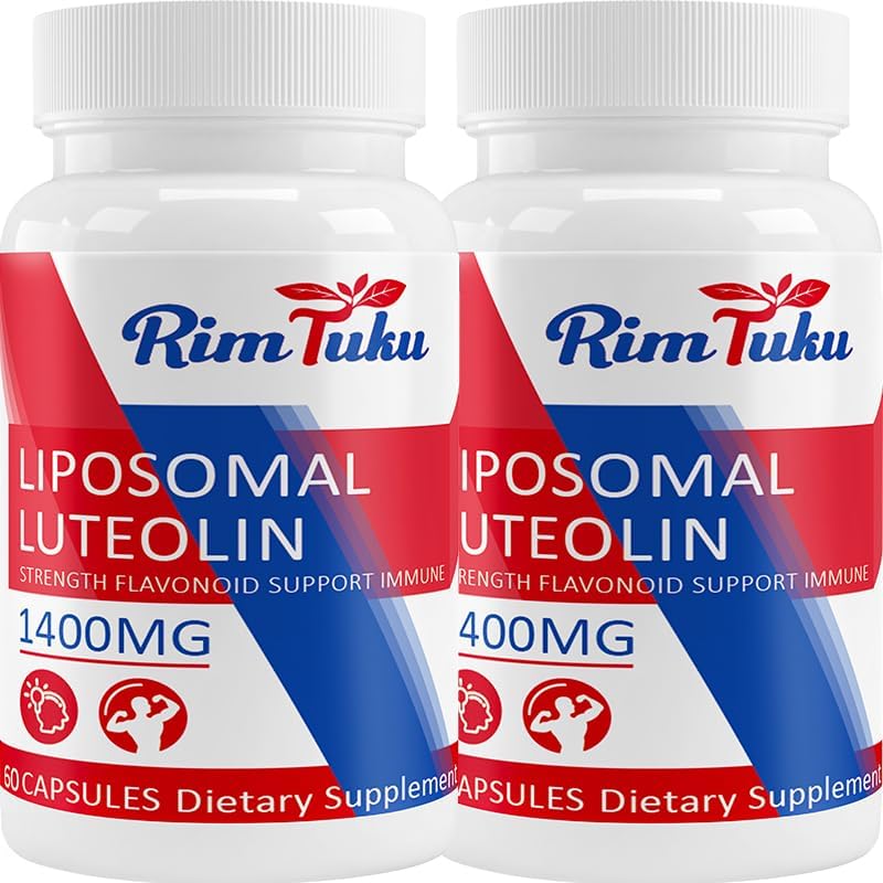 Suplemento de luteolina liposomal de 1400 MG, máxima absorción, potente suplemento antioxidante flavonoide premium para el cerebro 120 cápsulas