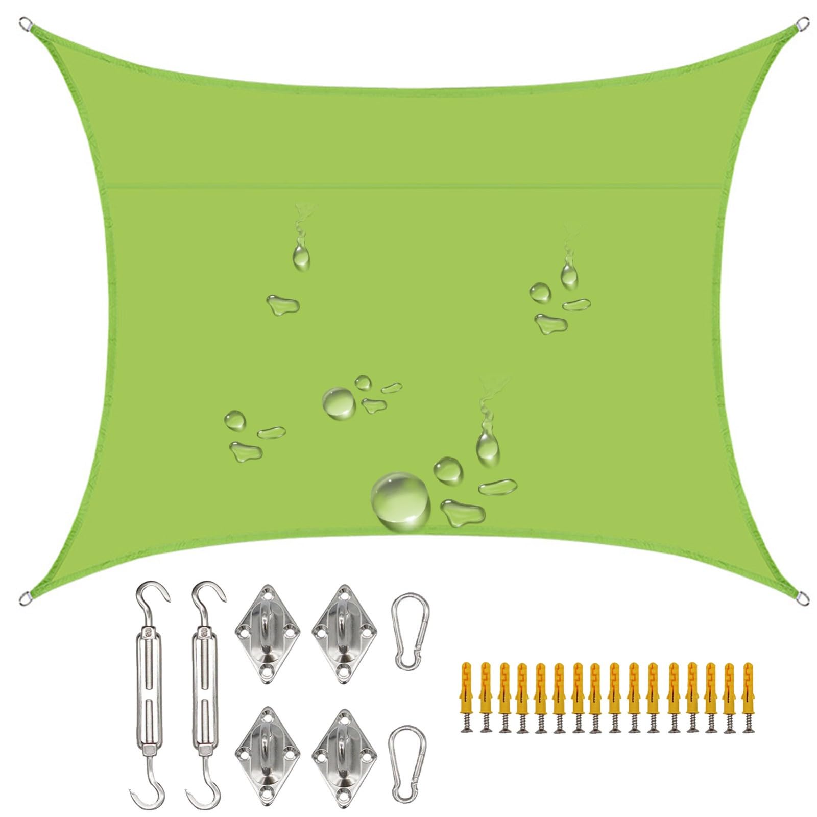 Sun Shade Sails Canopy, Rectangle Summer Outdoor Sunshade Breathable Block Sun Awning for Patio Garden Carport 400 * 500Cm(Green)