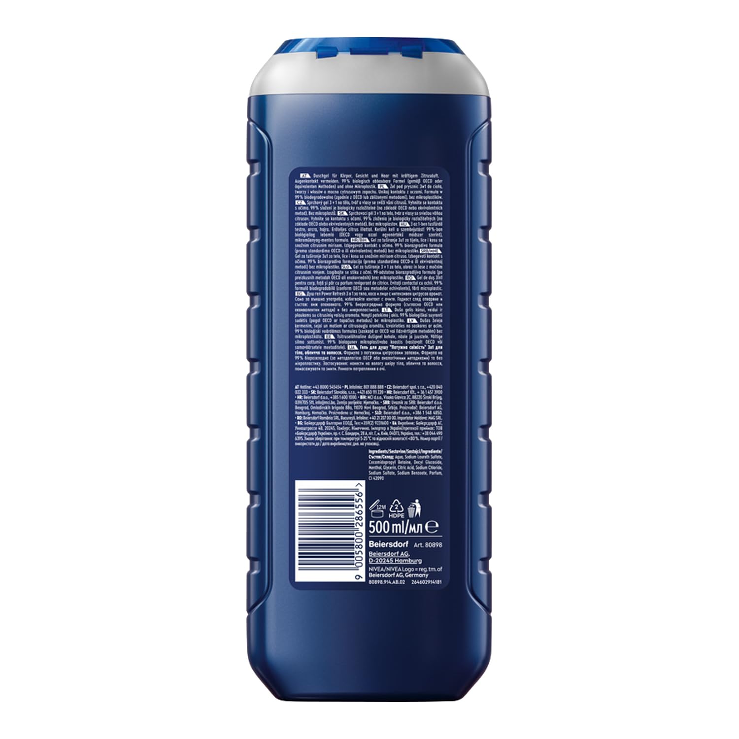 NIVEA MEN Power 24 H Fresh Effect 3w1 Pobudzający żel pod prysznic męski 500 ml
