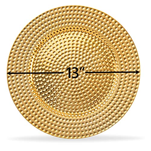 Platos cargadores elegantes redondos de 13 pulgadas con anillos para servilletas miniatura 3