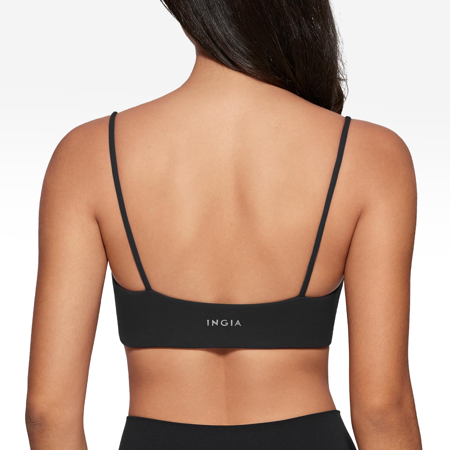 INGIA Sujetador deportivo de cuello cuadrado para mujer, tirantes delgados, acolchado, camisola para yoga, sin varillas, espalda cuadrada, brasier de entrenamiento