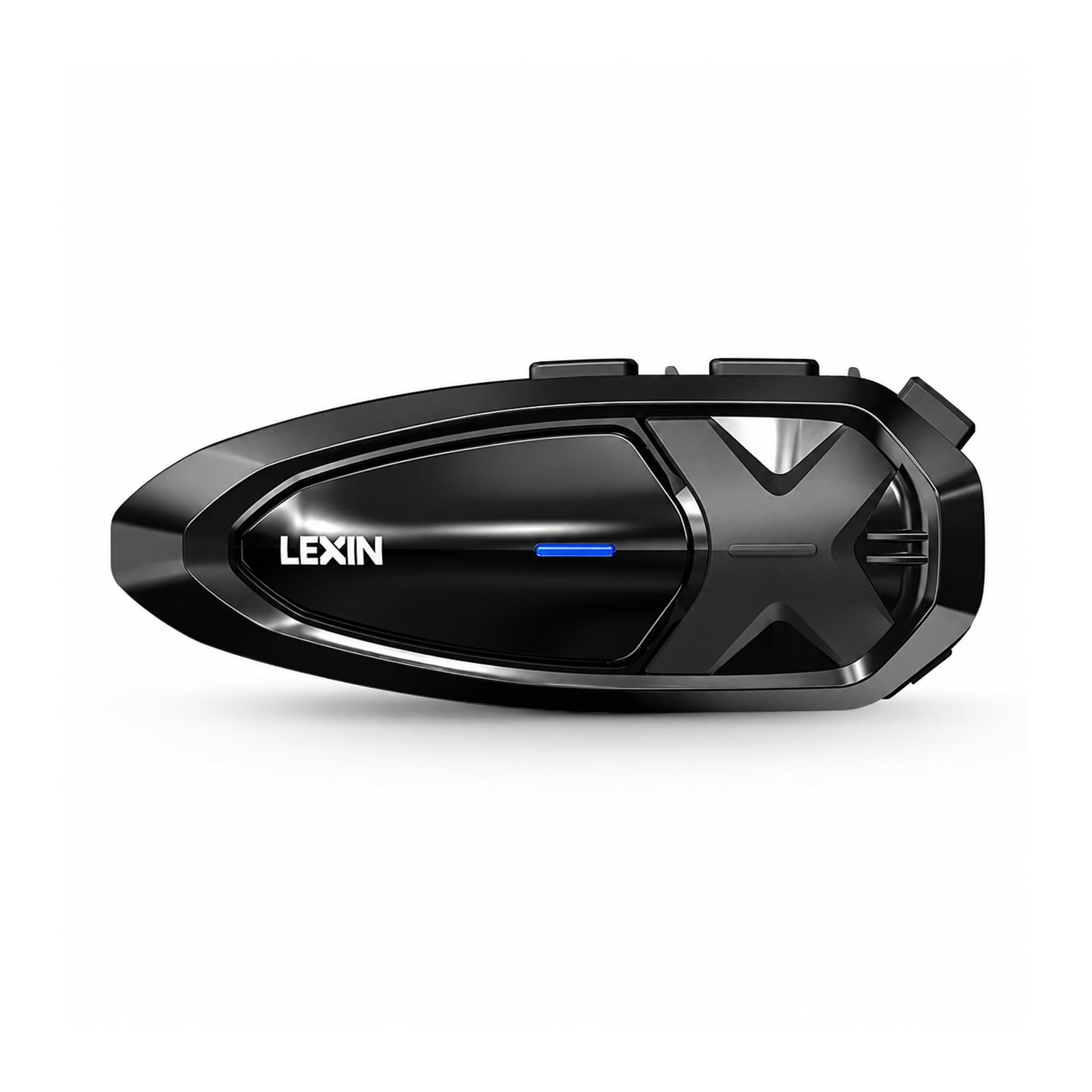 LEXIN GTX Motorcycle Bluetooth Headset, Dual Chip 10 Rider Motorcycle Intercom Helmet Communication System with Audio Multitasking, 36mm HD Helmet Speakers, Dual Microphones, 5 Faceplates, Single Pack