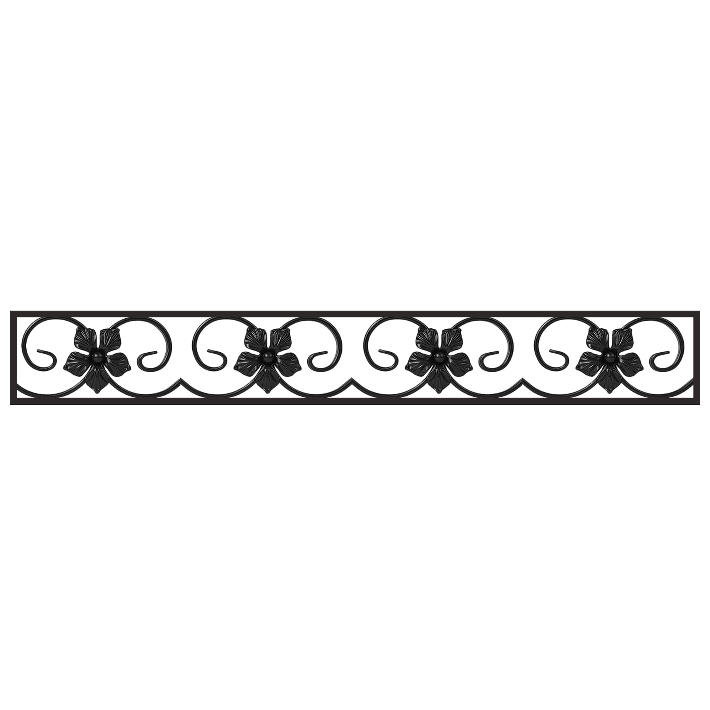 Blumenkasten Halterung für Fensterbank außen, Fensterbank-Absturzsicherung, Fenstergitter Blumenkästen, sichert Blumentopf, Florify Modell Blume 134 cm, Schwarz
