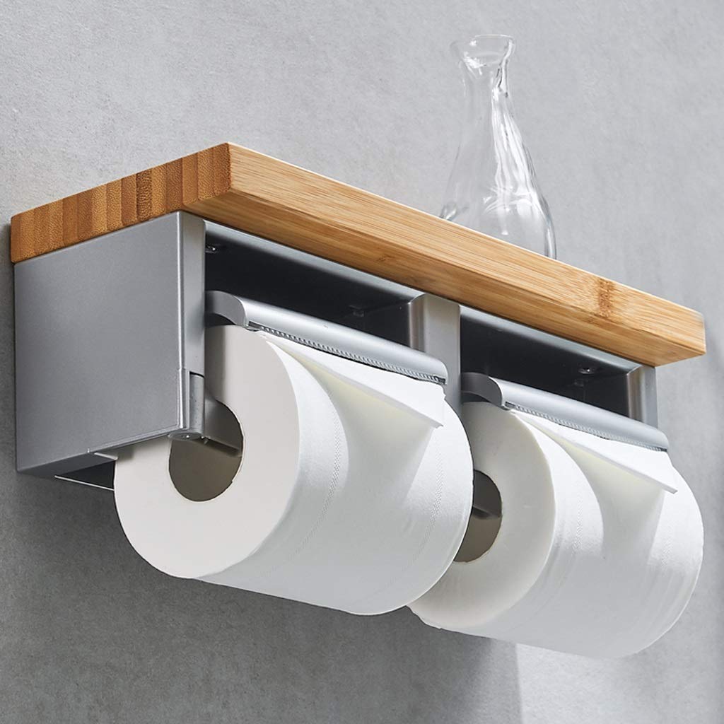 Porta Carta igienica Distributore di Carta Asciugamano Doppio a Doppio Strato Bamboo Distributore di Carta igienica con dispensatore a rulli da Parete a Muro La Migliore Decorazione