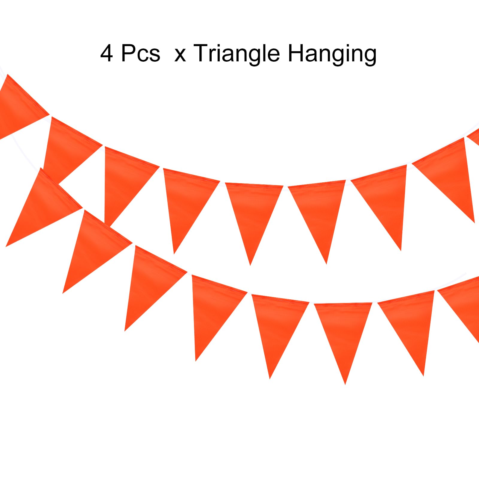 QUARKZMAN 4 Pz 98 Piedi Bandiera di Stendardo Bandiere Stringa Triangolo Appeso Triangolo Bandierine per Festività, Matrimonio, Decorazioni per Feste di Compleanno, Arancione