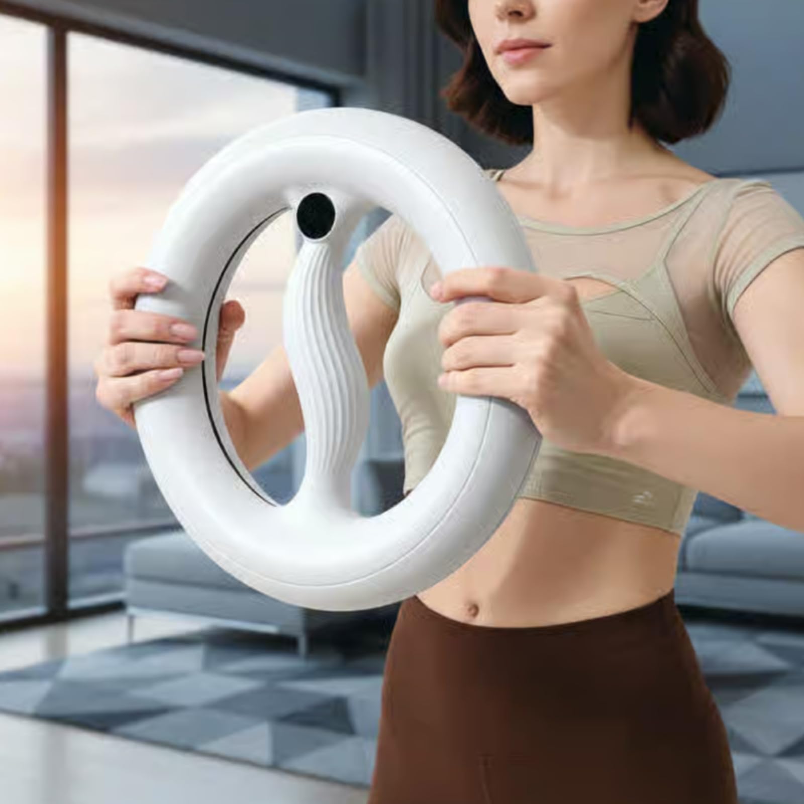 Equipamiento de Fitness de Brazos Aro de Resistencia Ejercitador de Brazos Círculo Giratorio Fortalecedor de Antebrazos Material con Núcleo de Bolas