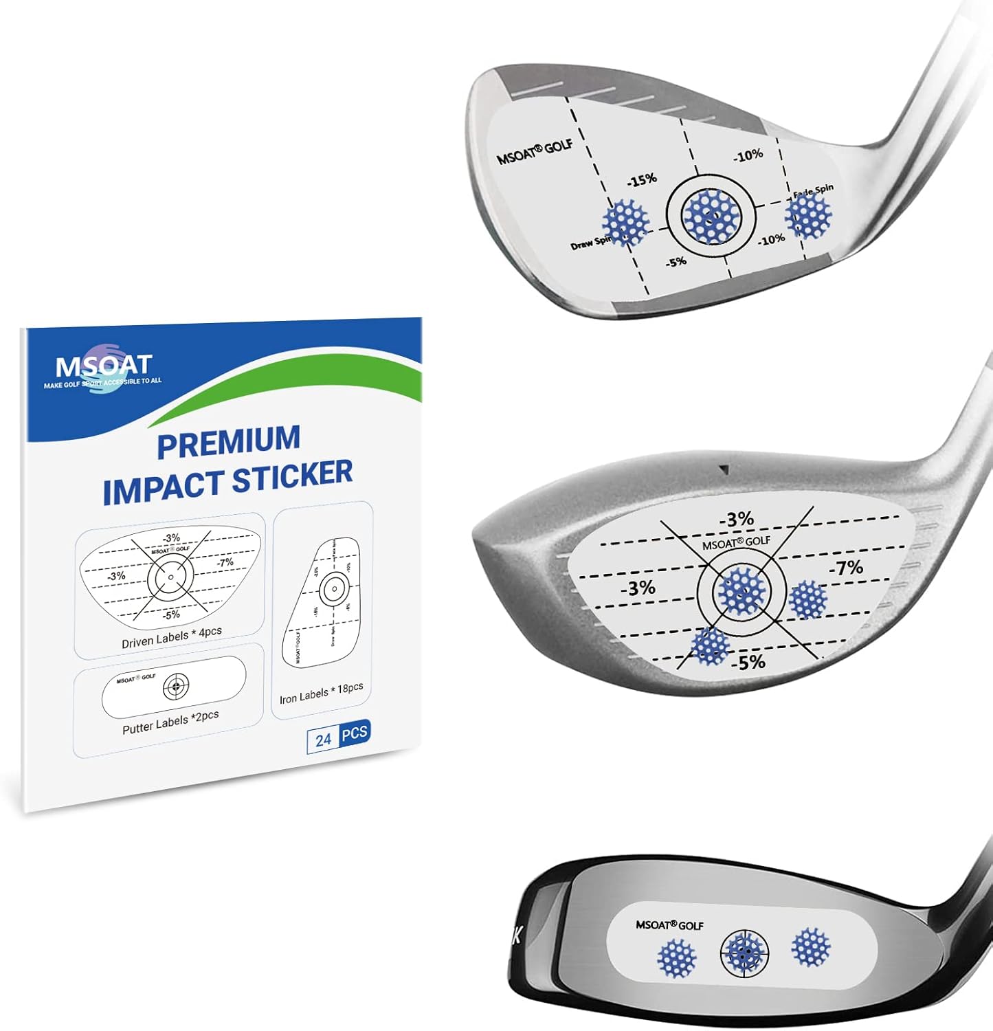 MSOAT Right Golf Impact Tape Labels Stickers Golf Impact