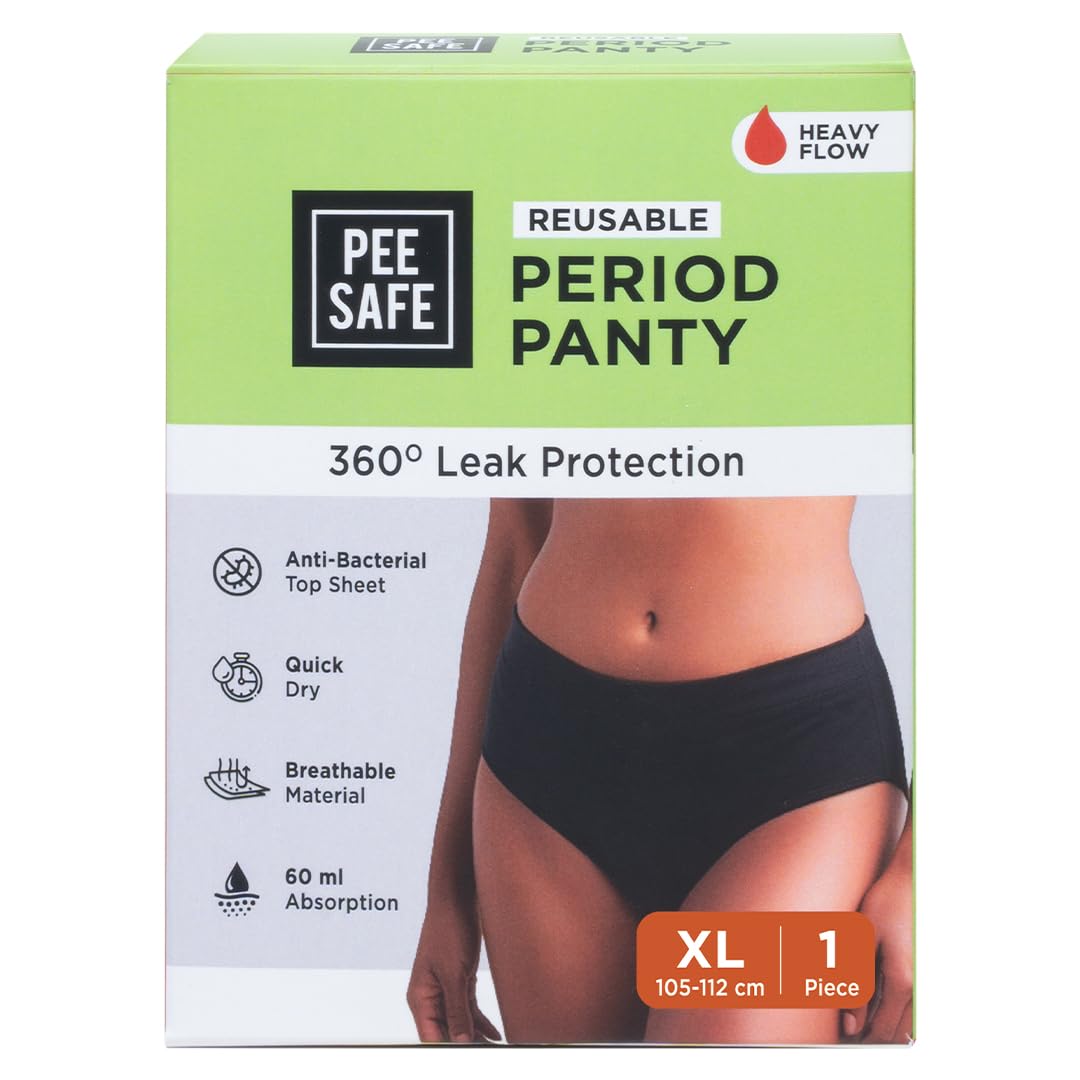 PEESAFE Cotton Reusable Period Panty For Women & Girls | Extra Large Size | Suitable For Heavy Flow | Rash Free, Leak Proof Menstrual Underwear | Comfortable Fit | Lasts Up To 60 Washes