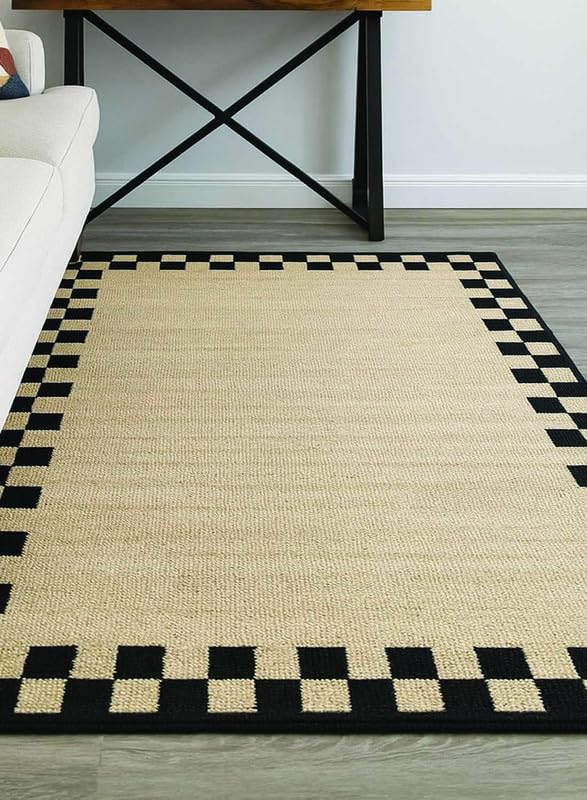 Image of Modern Abstract Hand Tufted Wool Floor Carpet for Home decore Living Room|Home and Bedroom & Hall 6x8 feet (180 x 240cm) Camel H15