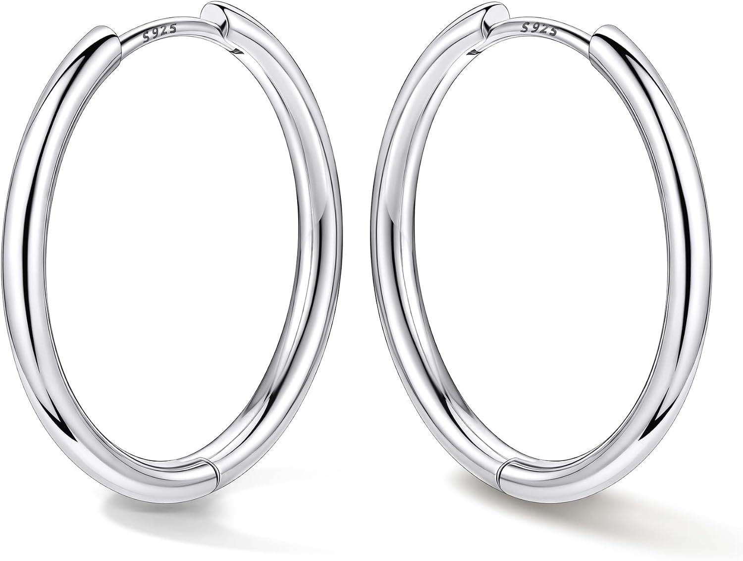 Bestyle Hypoallergenic Small Hoop Earrings for Women with S925 Sterling Silver Post, Silver/Black/Rose Gold/ 14K Gold Plated Small Huggie Hoops Helix Cartilage Earring for Multiple Piercing, Size 8/10/12/14/16/18/20mm