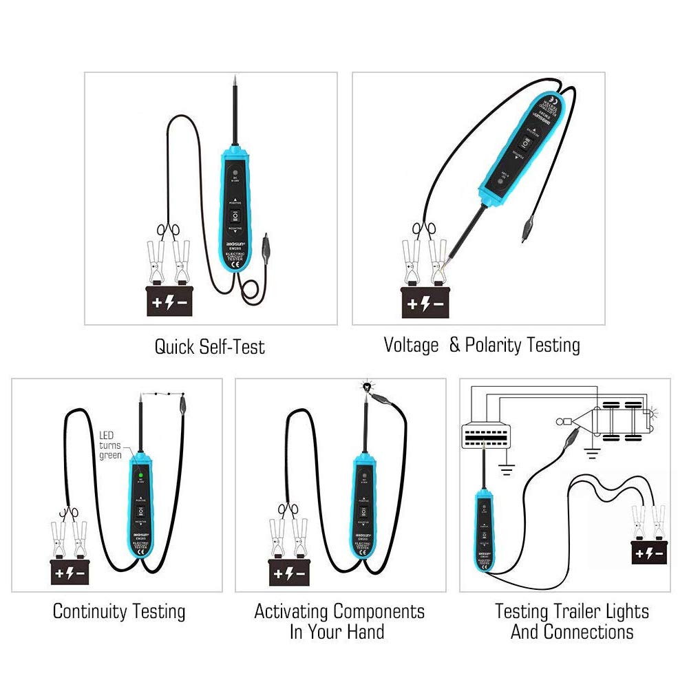 spannungsprüfer 6 24v,6-24V Kfz Stromkreistester Diagnosesystem, Auto Spannungsprüfstift Elektrisch Schaltkreistester Spannungsprüfer Teststift Diagnosewerkzeug mit LED-Licht für Automotive RV Yacht