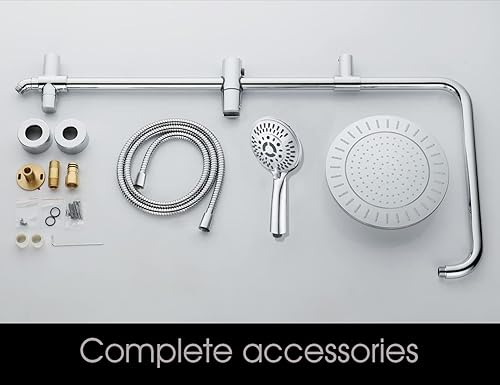 Miniatura 10 de BRIGHT SHOWERS Sistema de cabezales de ducha de lluvia que incluye cabezal de ducha de lluvia de 9 pulgadas y cabezal de ducha de mano con soporte