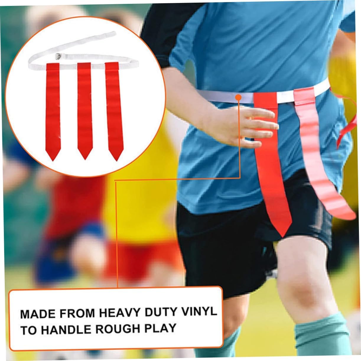 POPETPOP 1Set Football Waist Flag Set Adjustable Multi Use Football Belt for Youth Includes White Belts Flags Markers and Storage Bag for Games and Training Activities