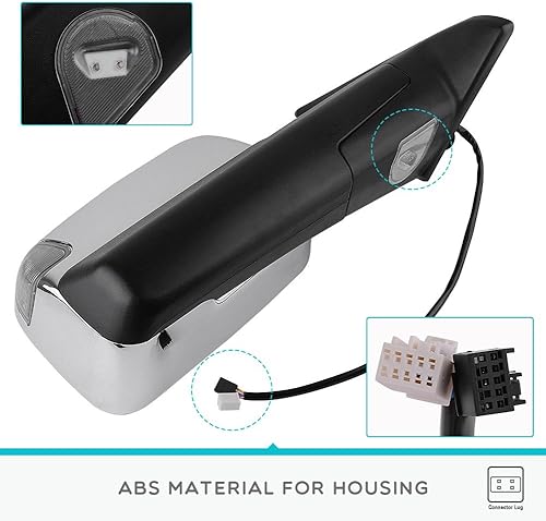 Miniatura 4 de YITAMOTOR Espejos de remolque compatibles con Dodge Ram lámpara LED de señal de giro cromada repuesto para Dodge Ram 2009-2018 1500 Ram 2010-2018