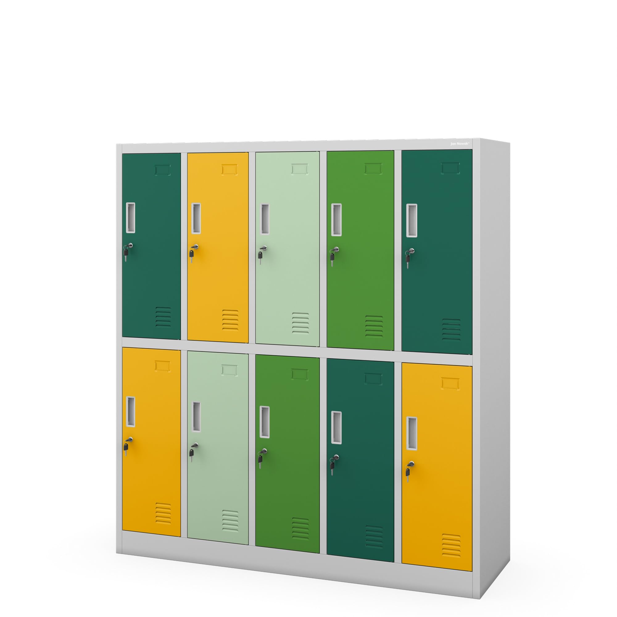 Jan Nowak Schließfachschrank 5B2AS Umkleideschrank 10 Fächer Stahlblech Pulverbeschichtet 150x136x45 cm