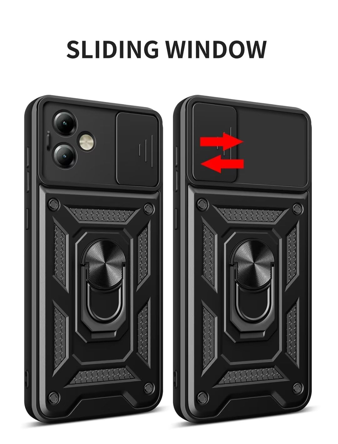 JIAFEI Cover per Motorola Moto G54 5G, [con Protezione dello Schermo Integrata] 360 Gradi Rugged Trasparente Case Armor Bumper Cover per Motorola Moto G54 5G - Nero