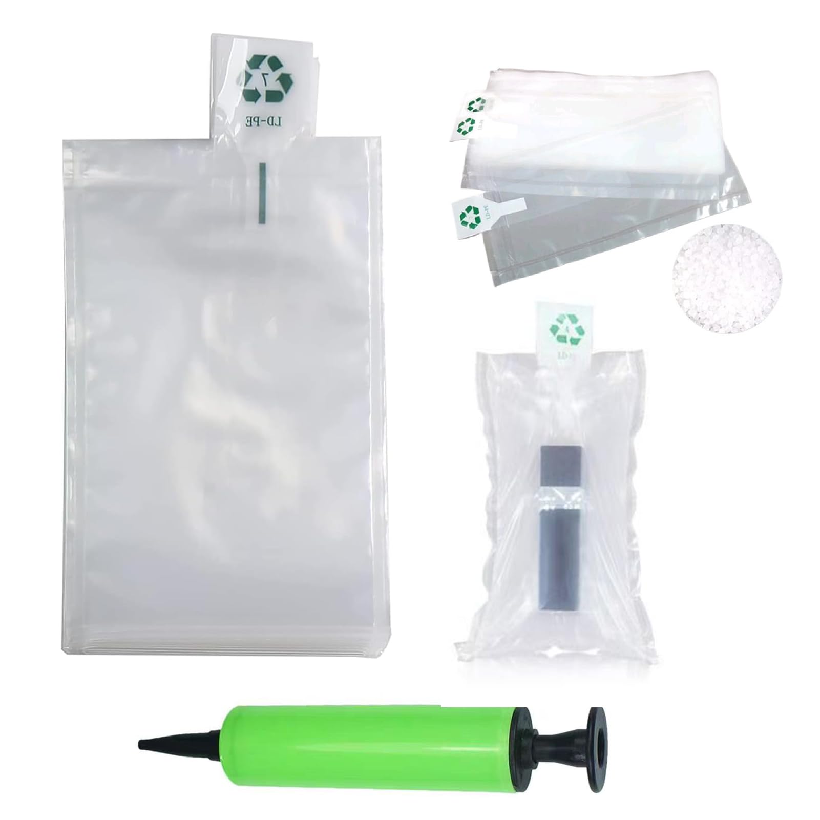 Miupoo Packaging Air Bags,Clear Plastic Inflatable Air Packaging Protector Bag with Free Pump Cushion,Air Cushion Blocking Packaging Bag,4 x 6 Inches/10x15 cm,100 pieces