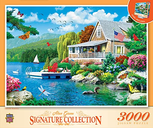 Masterpieces Rompecabezas de 3000 Piezas para Adultos, Familia o Jóvenes - Lakeside Memories - Defecto de Fabricante - 32"x45" miniatura 1