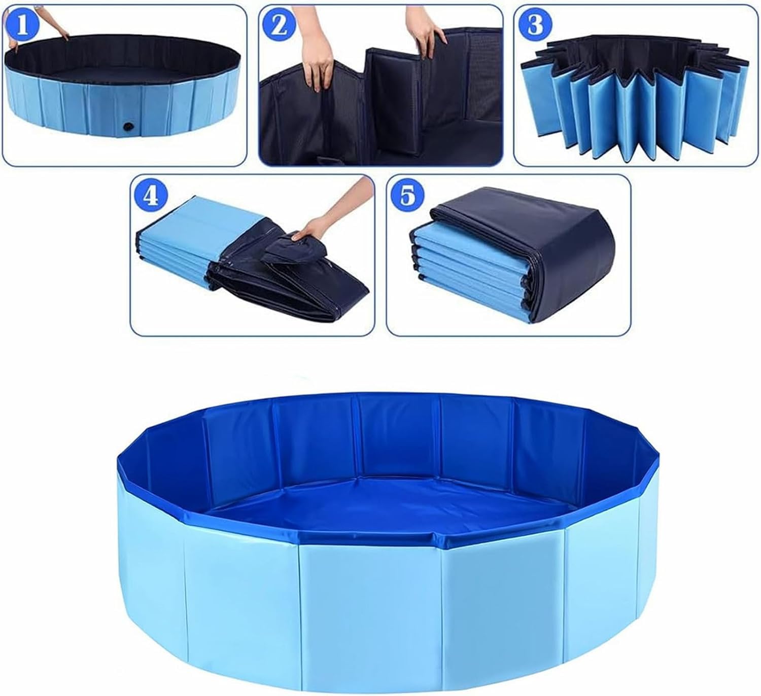 Piscina Cani Grandi Pieghevole 2-in-1 | Sicurezza ottimale. Una piscina cane durevole. Usabile come piscinetta neonato spiaggia pratica in vacanza.