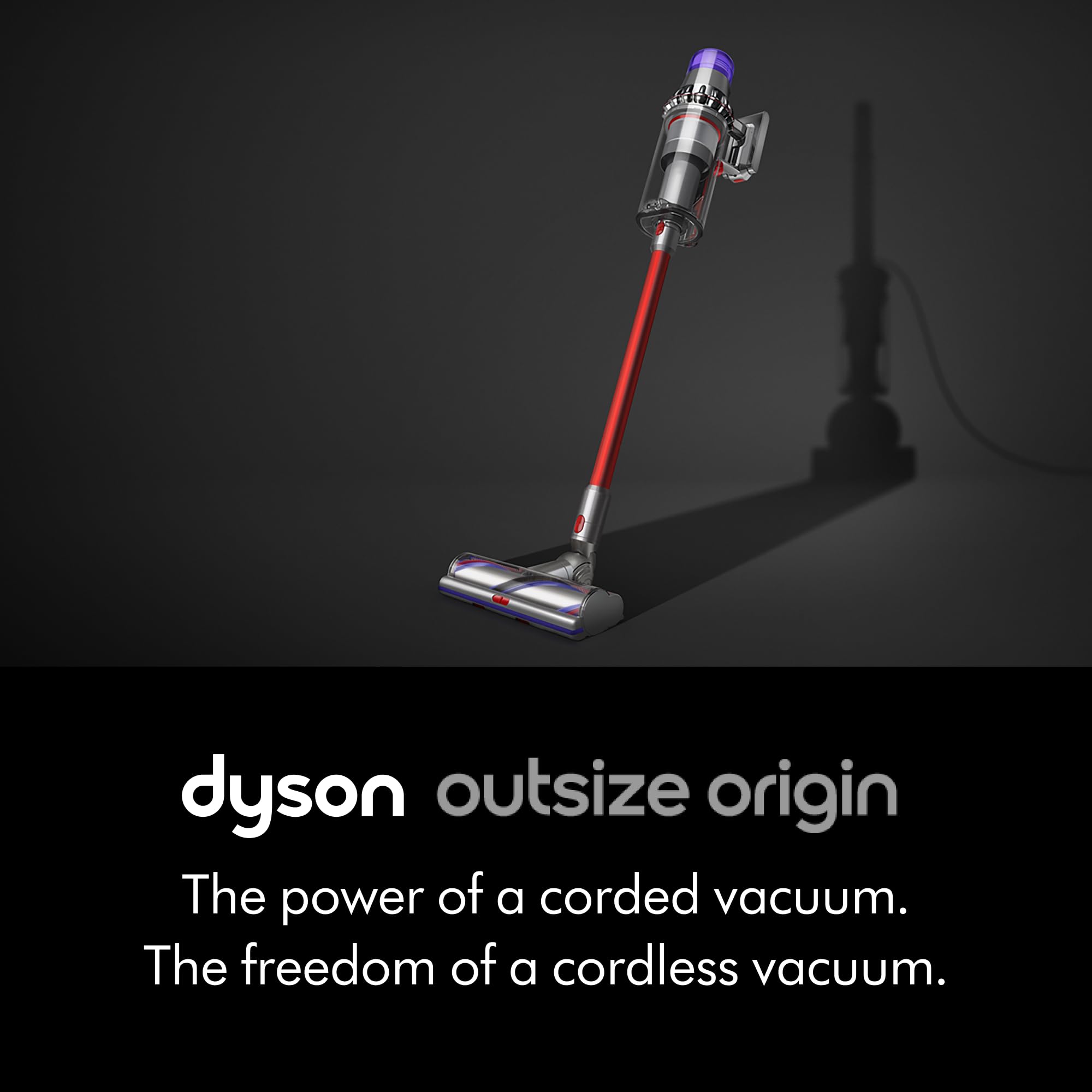 Dyson Outsize Origin Cordless Vacuum, Nickel/Red