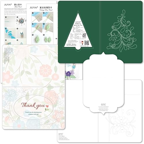Miniatura 6 de JUYA Kit de fabricación de tarjetas de felicitación Quilling Mega Pack 10 Kits diferentes