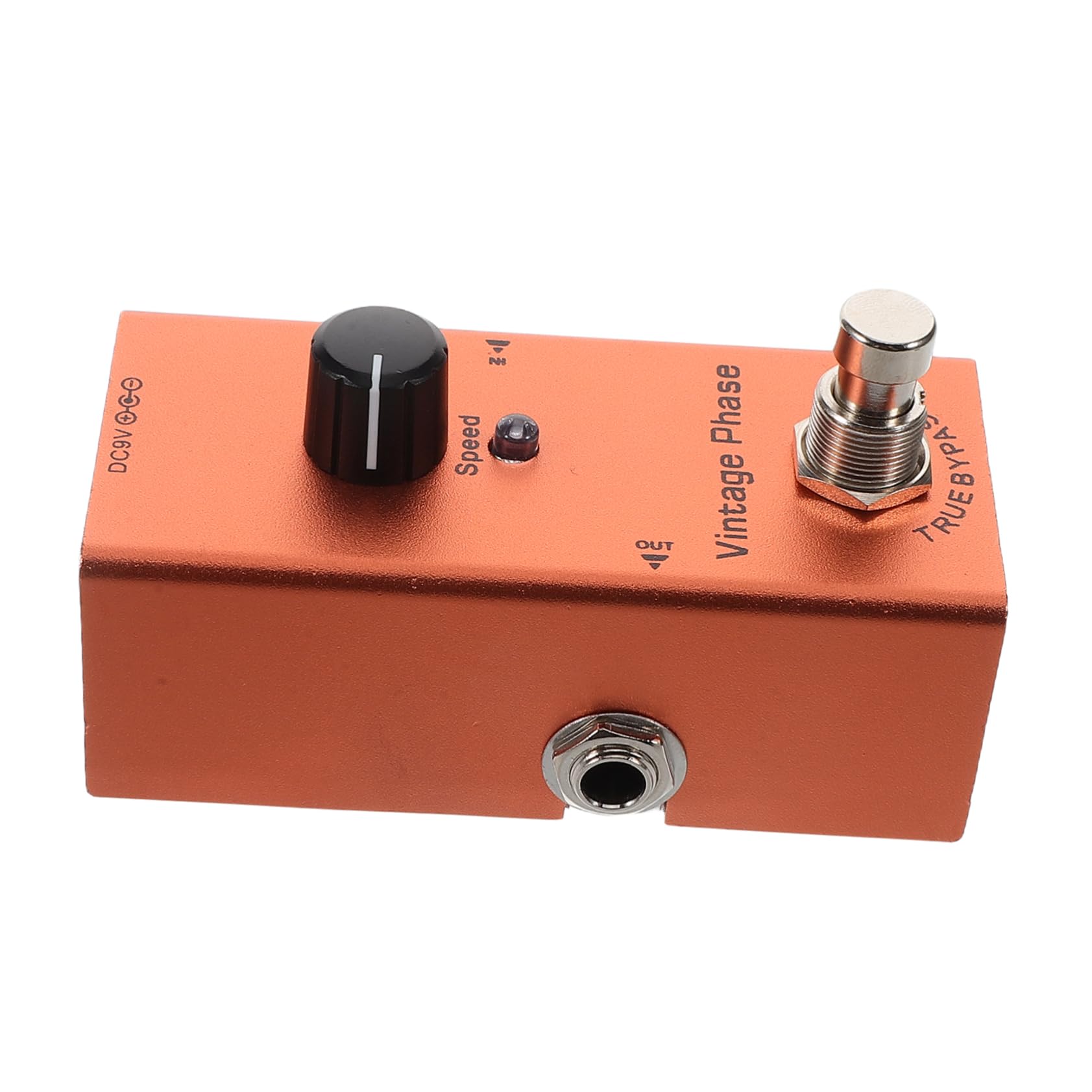 Pedale Effetti Fase Retro Mini per Chitarra Elettrica Arancia | Metallo, Luci Indicatore Chiare, Tecnologia Riduzione Rumore, Uso Portatile per Registrazione