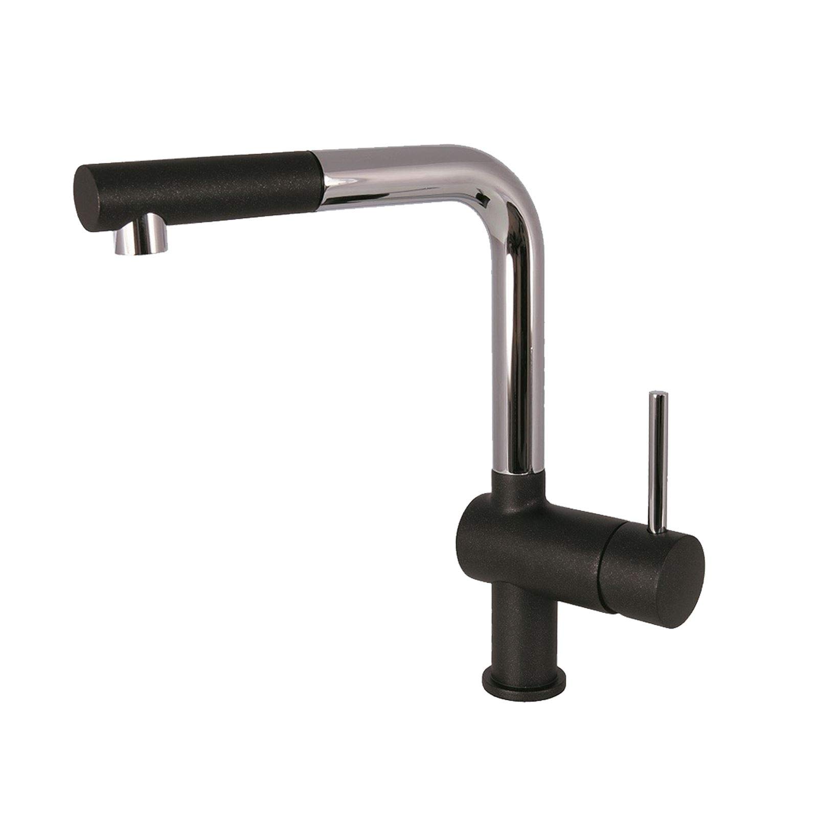 Buy Reginox Sonoran CB Black & Chrome Pull Out Spray Single Lever Kitchen Mixer Tap Online at