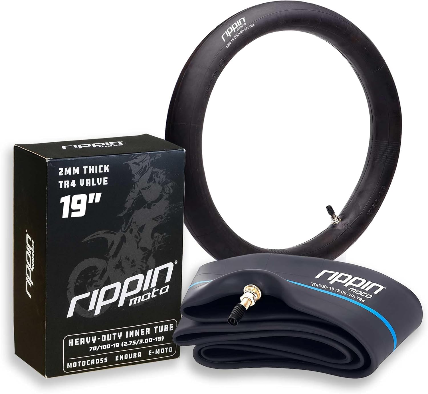 2.75/3.00-19 Heavy Duty Inner Tube (70/100-19) 2.5mm Thick - TR4 Valve - Fits Most 3.0-19 Motocross Tires, Surron Light Bee X, Talaria and Segway X160/X260