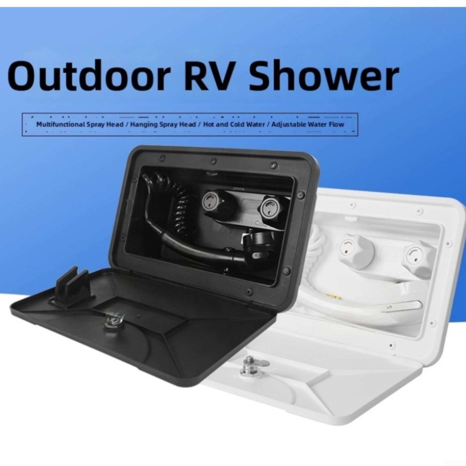 Externer Duschkopf für Wohnmobil Anhänger, ABS Outdoor Camping Duschkopf (schwarz)