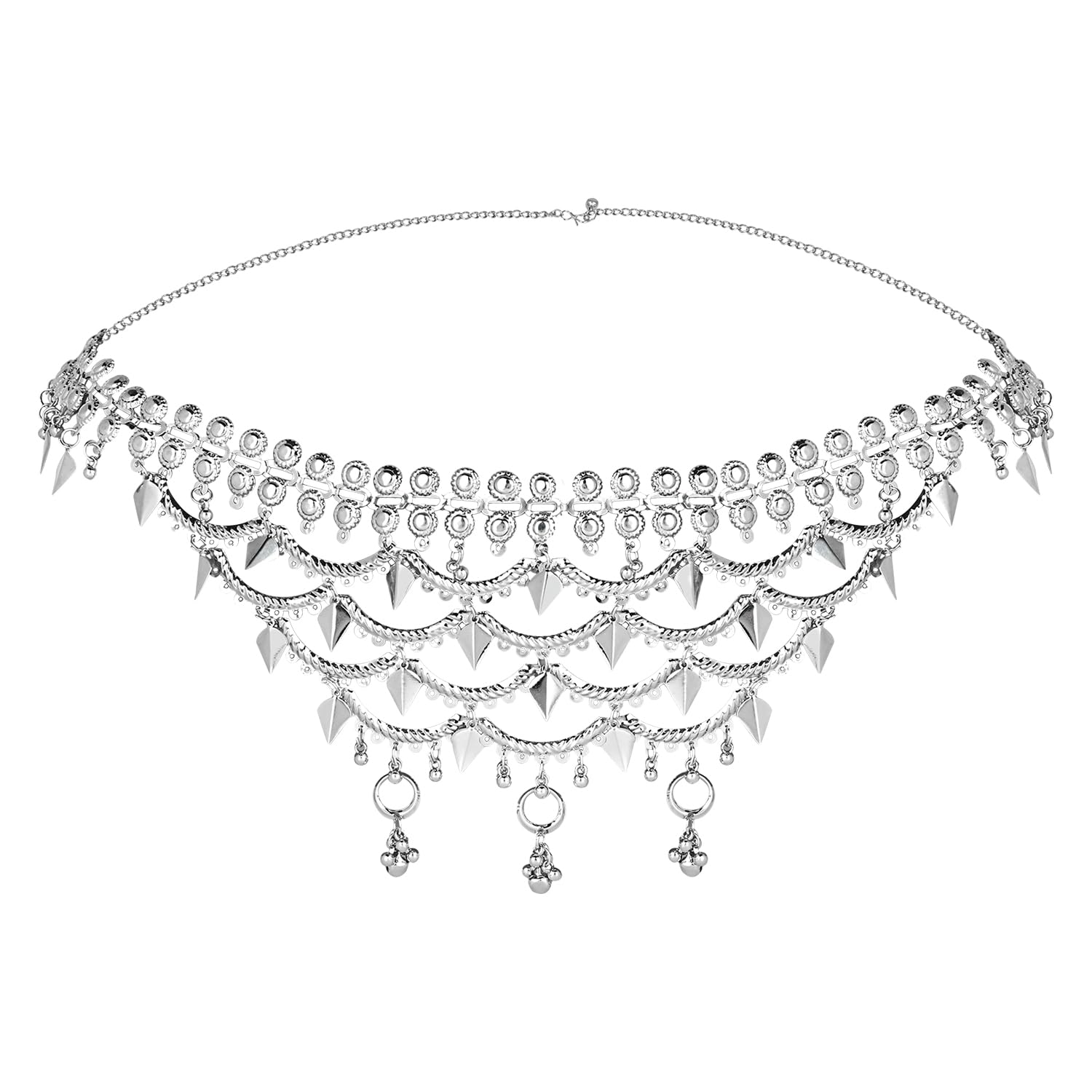 I Jewels Navratri Ethnic Silver Oxidised Traditional Adjustable Boho Waist Chain/Belly Chain/Kamarband For Women (Style 2) (B0CLD6Q9MG) Amazon Price History, Amazon Price Tracker