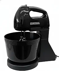 Batedeira Elétrica, 7 Velocidades, 250W, Preta, 2L, com Balde e Batedores Cromados, 220V, para Uso Doméstico