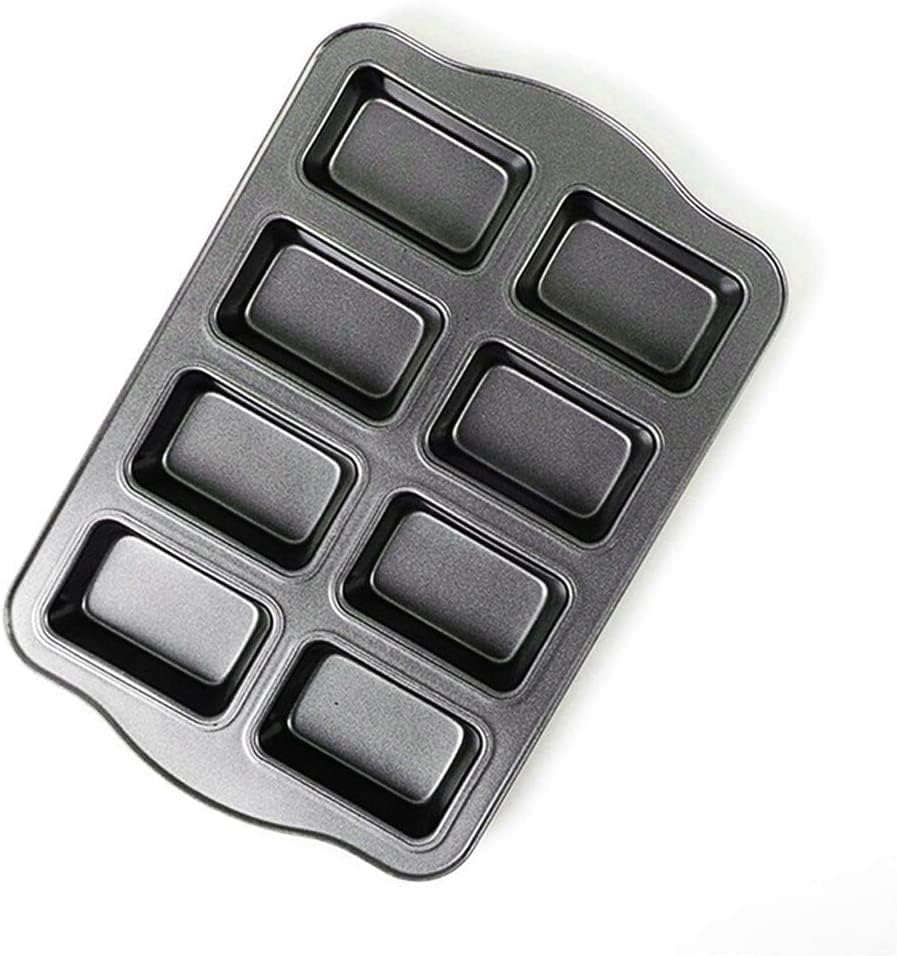 Mini Bread Loaf Baking Pan 8-Cavity,Non Stick Brownie Cake Pan, Carbon Steel Square Baking Pan for Oven Baking - Image 2