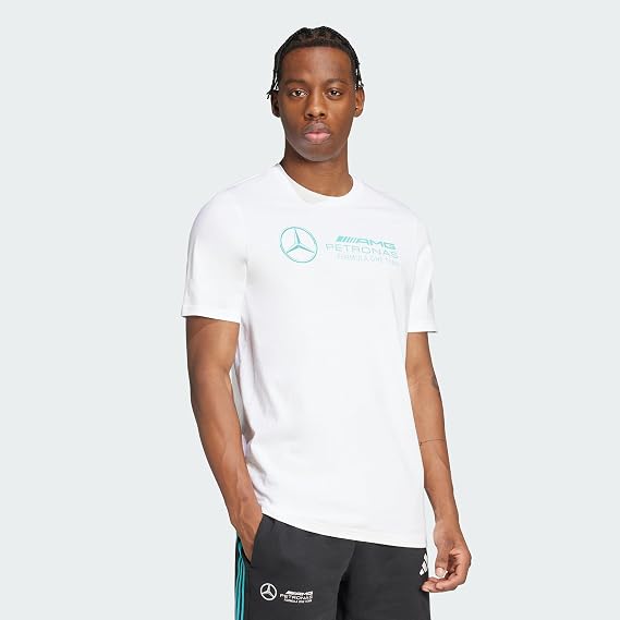 adidas Men's Mercedes - AMG Petronas Formula One Team DNA Graphic T-Shirt, WHITE/SEMIRU