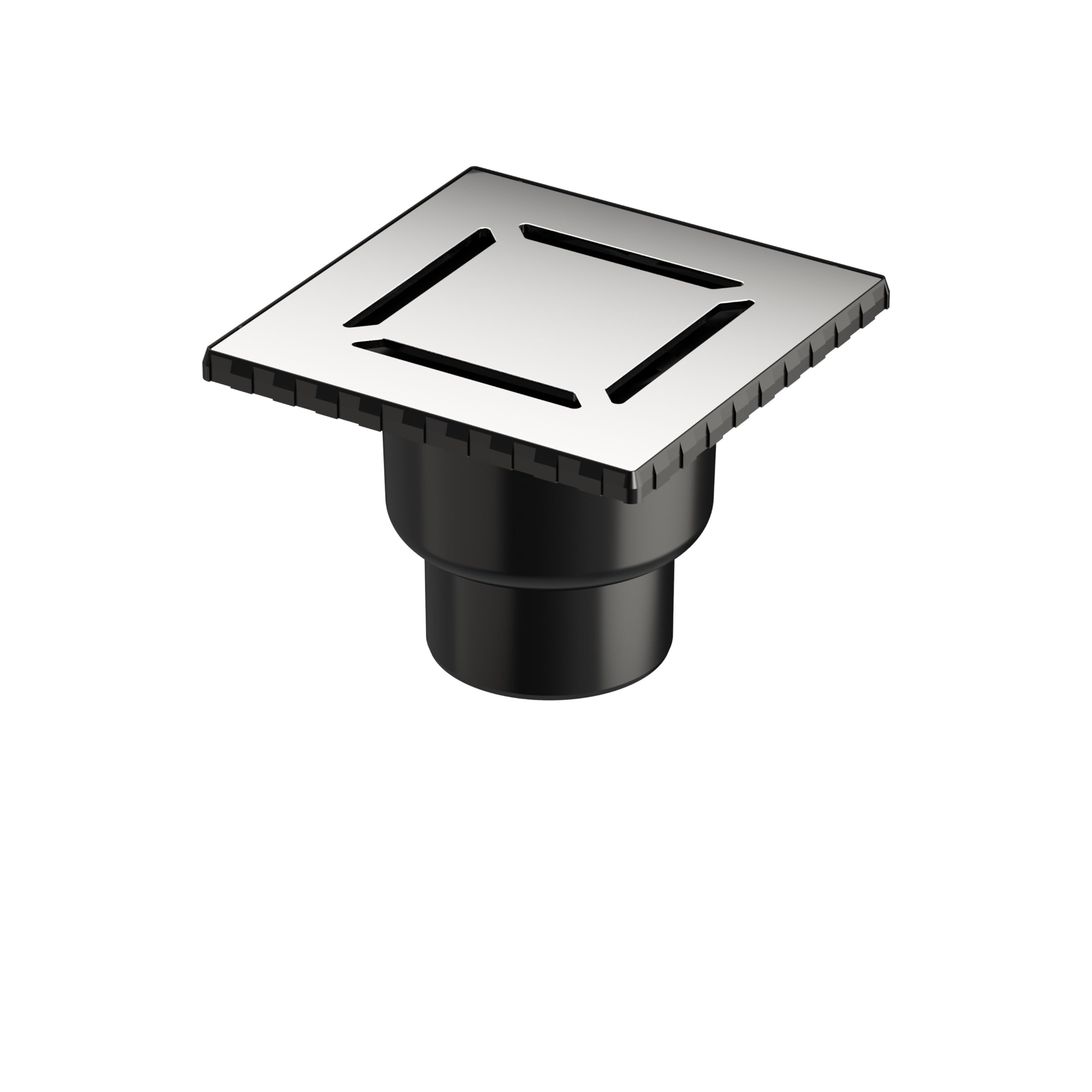 VitrA V-Flow Kare 5608280 Duş Kanalı, Alttan Çıkışlı, 15x15 cm, DK 100 Kapak, Parlak Krom