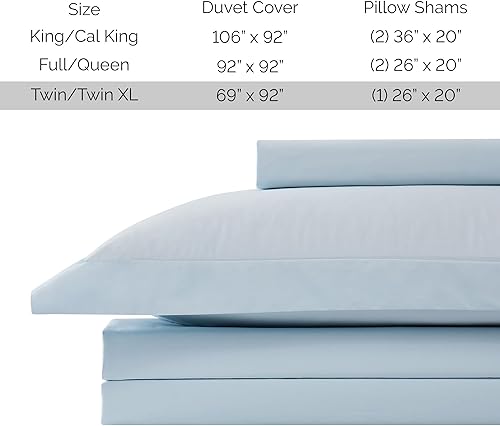 Miniatura 7 de Southshore Fine Living, Inc. Juego de funda de edredón de percal de algodón de 1 capa, 300 hilos, calidad premium, tamaño King y California King,