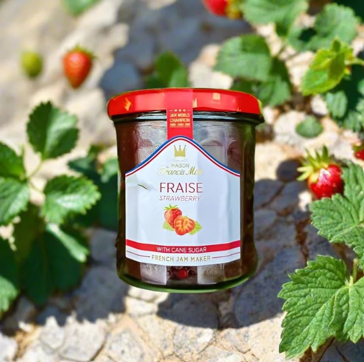Maison Francis Miot, Set of 2, Luxury Confiture de Fraises (French Strawberry Jams), 7.7 oz Each