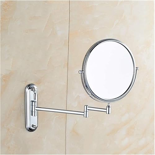 Miniatura 6 de DHAEY Espejo de maquillaje montado en la pared, espejo de tocador de pared de 8 pulgadas, espejo de metal con aumento 10X, retráctil plegable y