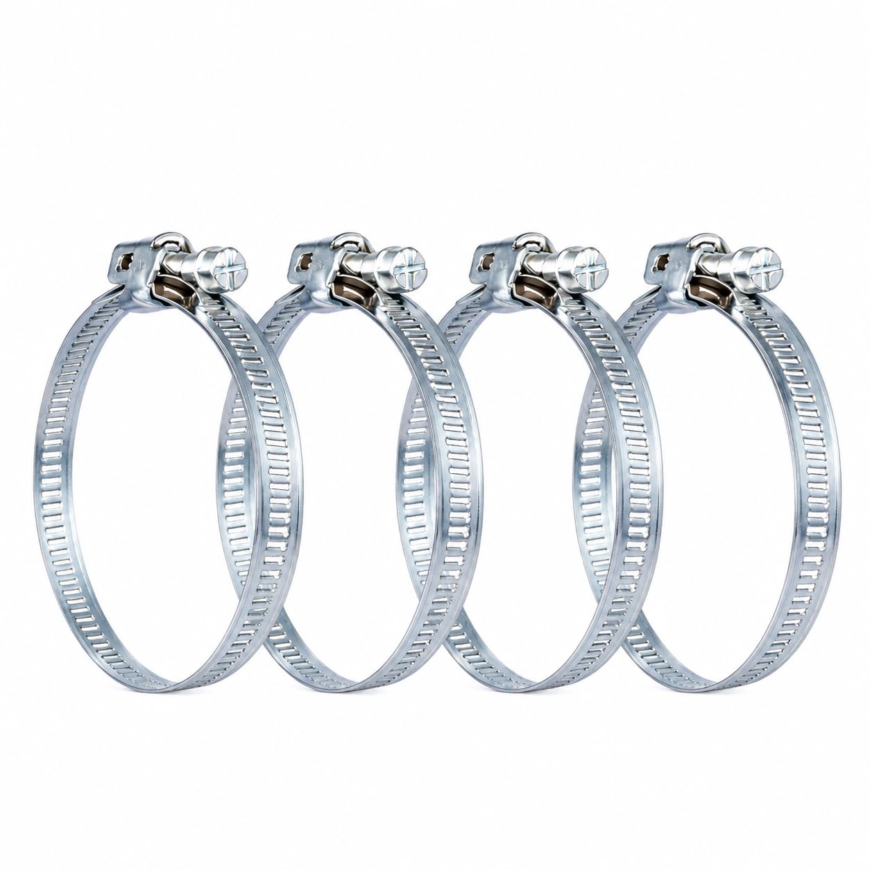 Hose Clips 60-325mm Adjustable Hose Clamps - Pack of 4