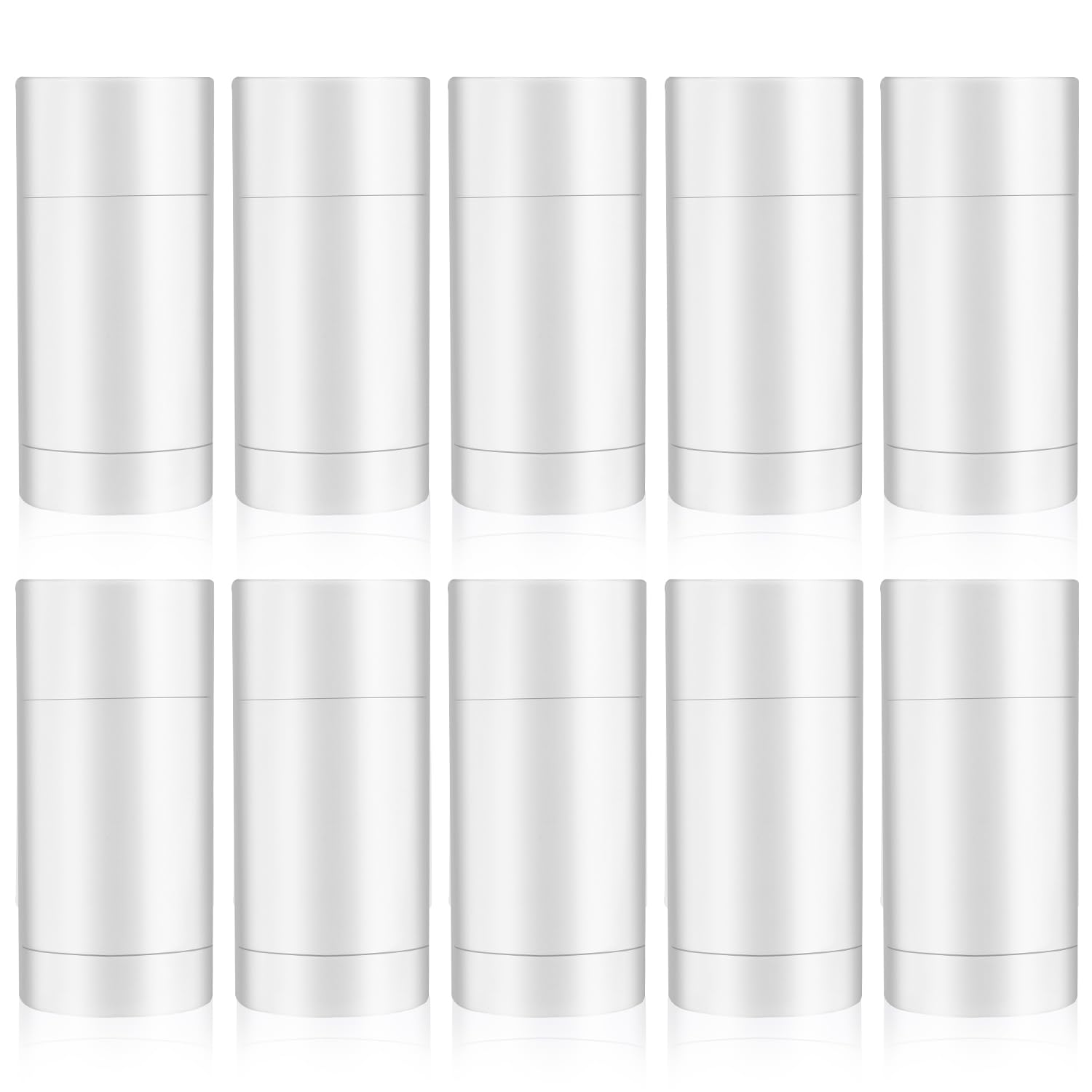 Mirrline 10 Pcs 75ml/2.5oz Empty Deodorant Containers Plastic Twist-up Filling Stick Refillable Round Bottom Fill Bottles Tubes for Homemade Natural