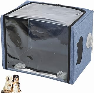 Zwinner Pet Atomization Nest, Wear Resistant Oxford Cloth Collapsible Cat Dog Oxygen Tent, Professional Dog Nebulizer Machine, Hands Free Portable ICU Pet Oxygen Therapy Cage, 24.0x15.7x18.1in