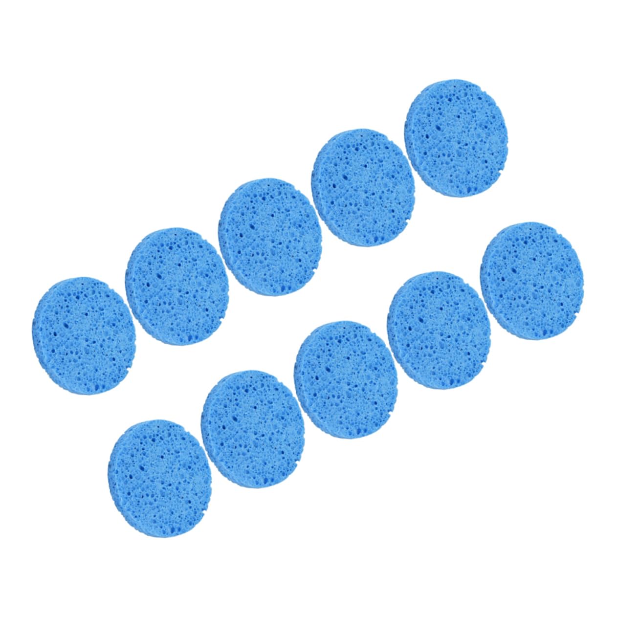FRCOLOR 10pcs Blue Makeup Removal Sponge Wood Pulp Facial Cleaning Puff for Skin Care for Powder and Makeup Removal Gentle All Skin Types