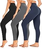 3 Pack High Waisted Leggings for Women No See-Through Soft Athletic Tummy Control Pants for Running Yoga Workout