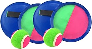 Milisten 6 Piezas Raqueta de Objetivo pegajosa Tirar Pelota de Juguete Azul