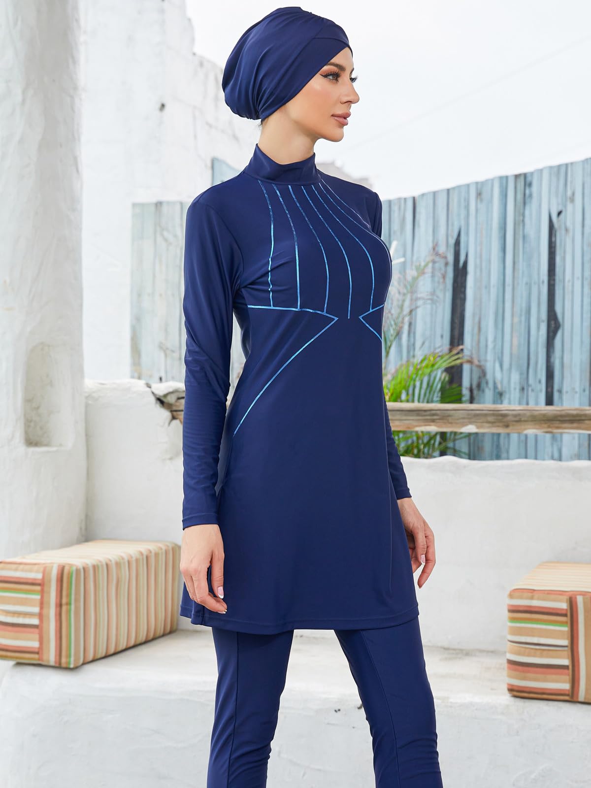 BlueSnow Swimming Burkini for Women Muslim Full Coverage Costume Modest Swimwear